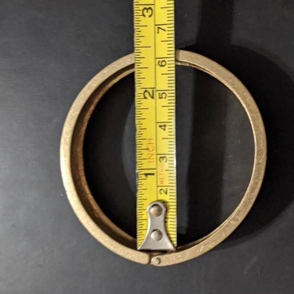 Gold Tone White Enamel Anchor Hinged Cuff Statement Bracelet - Picture 4 of 5